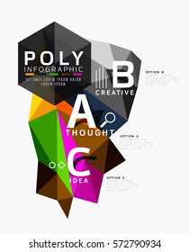 Vector abstract triangle option infographic template