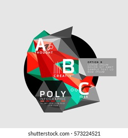 Plantilla de infografía de la opción de triángulo abstracto vectorial