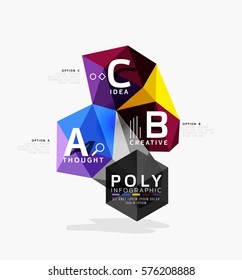 Plantilla de infografía de la opción de triángulo abstracto vectorial