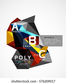 Vector abstract triangle option infographic template