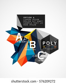 Vector abstract triangle option infographic template