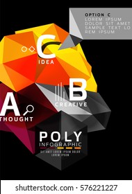 Vector abstract triangle option infographic template