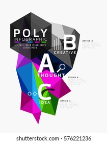Vector abstract triangle option infographic template
