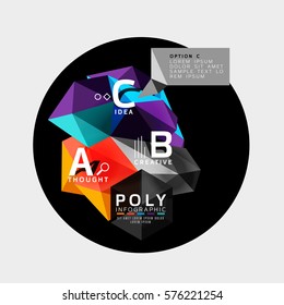 Vector abstract triangle option infographic template