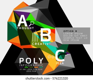 Vector abstract triangle option infographic template