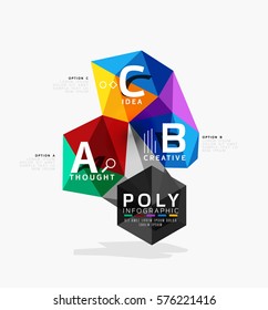 Vector abstract triangle option infographic template