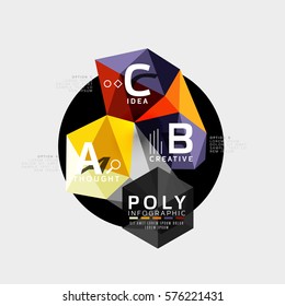 Plantilla de infografía de la opción de triángulo abstracto vectorial