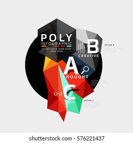 Vector abstract triangle option infographic template