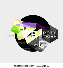 Vector abstract triangle option infographic template
