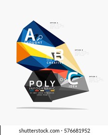 Vector abstract triangle option infographic template
