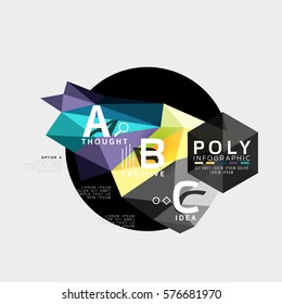 Vector abstract triangle option infographic template