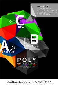 Vector abstract triangle option infographic template