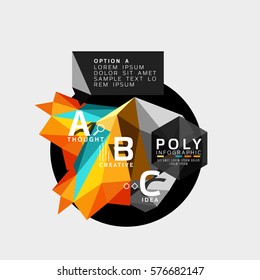 Vector abstract triangle option infographic template