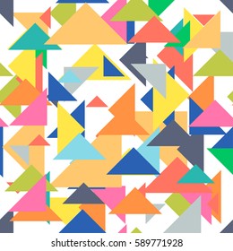 Vector abstract triangle pattern. Hipster geometric seamless background