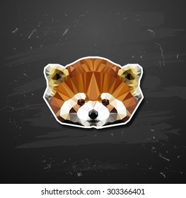 vector abstract triangle polygonal Lesser panda abstract triangle polygonal