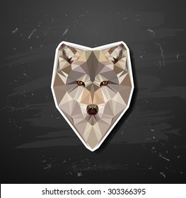 vector abstract triangle polygonal wolf snout origami animal style
