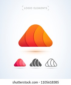 Vector abstract triangle sushi logo template. Salmon, tuna icon. Material design, flat and line style