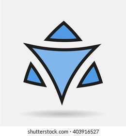 Vector of abstract triangle symbol or icon
