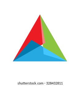 Vector abstract triangle, three arrow