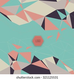 Vector abstract triangle trendy background in flat colors.