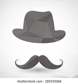 Vector abstract triangles hipster mustache