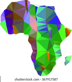 vector abstract triangles style Africa map