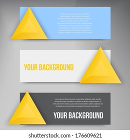 Vector abstract triangles template. Object web design