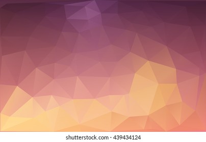 Vector abstract triangulated background in orange and dark magenta colors