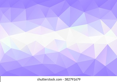Vector abstract triangulated background. Purple background. White Line in center. Triangle. Two lines. Pink. Cyan. Shattered. Broken glass. Calm. Cool pattern. Dynamic. Pale. Modern. Ray of light