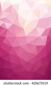Vector abstract triangulated background. Triangle. Pink geometric background. White. 