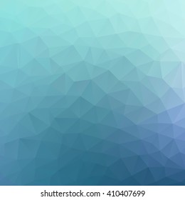 Vector abstract triangulated blue background.  Sea blue pattern. Geometric texture. Modern. Triangles. Cyan. Pale. 