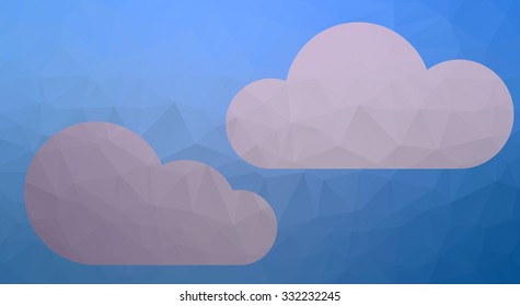 Vector abstract triangulated clouds