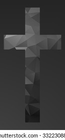 Vector abstract triangulated cross 