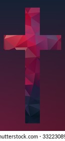 Vector abstract triangulated cross 