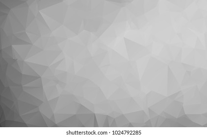 Vector abstract triangulated pale colorless background. Horizontal dynamic grey pattern. Geometric texture. Modern. Triangles. White, grey, black colors. Dark low poly fond. EPS 10. Diagonal gradation