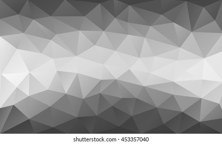 Vector abstract triangulated pale colorless background. Horizontal dynamic grey pattern. Geometric texture. Modern. Triangles. White line.