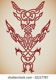 VECTOR Abstract tribal design for tattoos, etc.