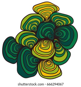 Vector abstract tribal wave ornament. Hand draw vector illustration.