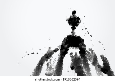 Vector Abstract of Trophy with Hands, sport and business competition concept. EPS 10 Vector.