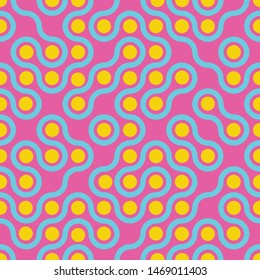Vector abstract Truchet wavy style seamless pattern repeat