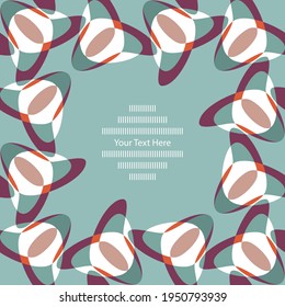Vector abstract tulips Frame card template - stock illustration. Regularly repeating shapes of flowers in retro style. You are free to write your own text.