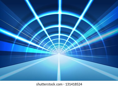 vector abstract tunnel illustration, eps10 file, gradient mesh and transparency used, raster version available