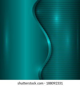 Vector abstract turquoise background with curve and stripes