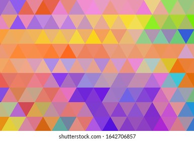 Vector abstract turquoise blue green violet purple orange yellow pink background from triangles.