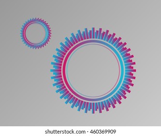 Vector abstract tyre. Simple colorful wheel. Mystical mandala ring.