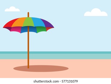 Vector abstract umbrella on the beach, summer background concept