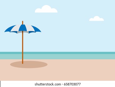 Vector abstract umbrella on the beach, summer background
