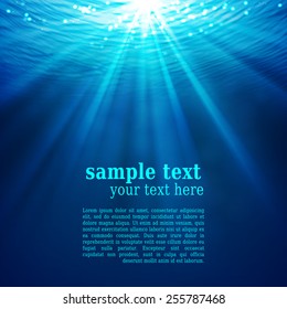 Vector - Abstract underwater background with sunlight