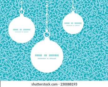 Vector abstract underwater plants Christmas ornaments silhouettes pattern frame card template