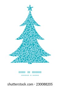 Vector abstract underwater plants Christmas tree silhouette pattern frame card template